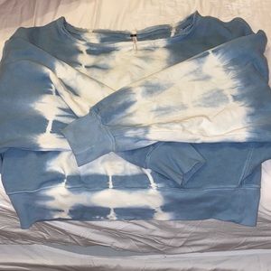 Blue tie-dye Free People sweatshirt